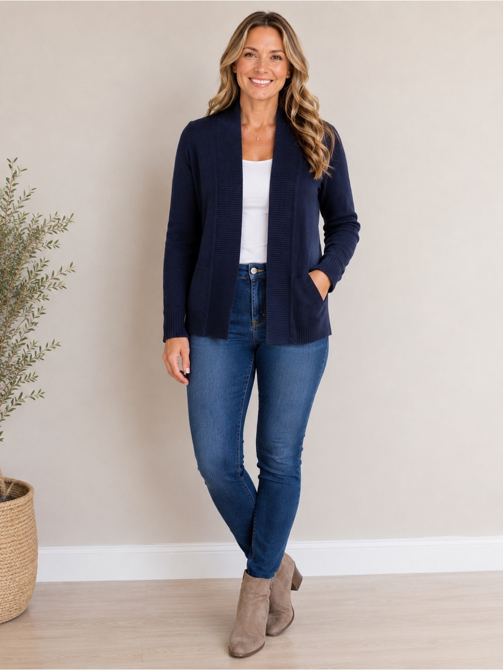 Cielo Navy Blue Cardigan, XL